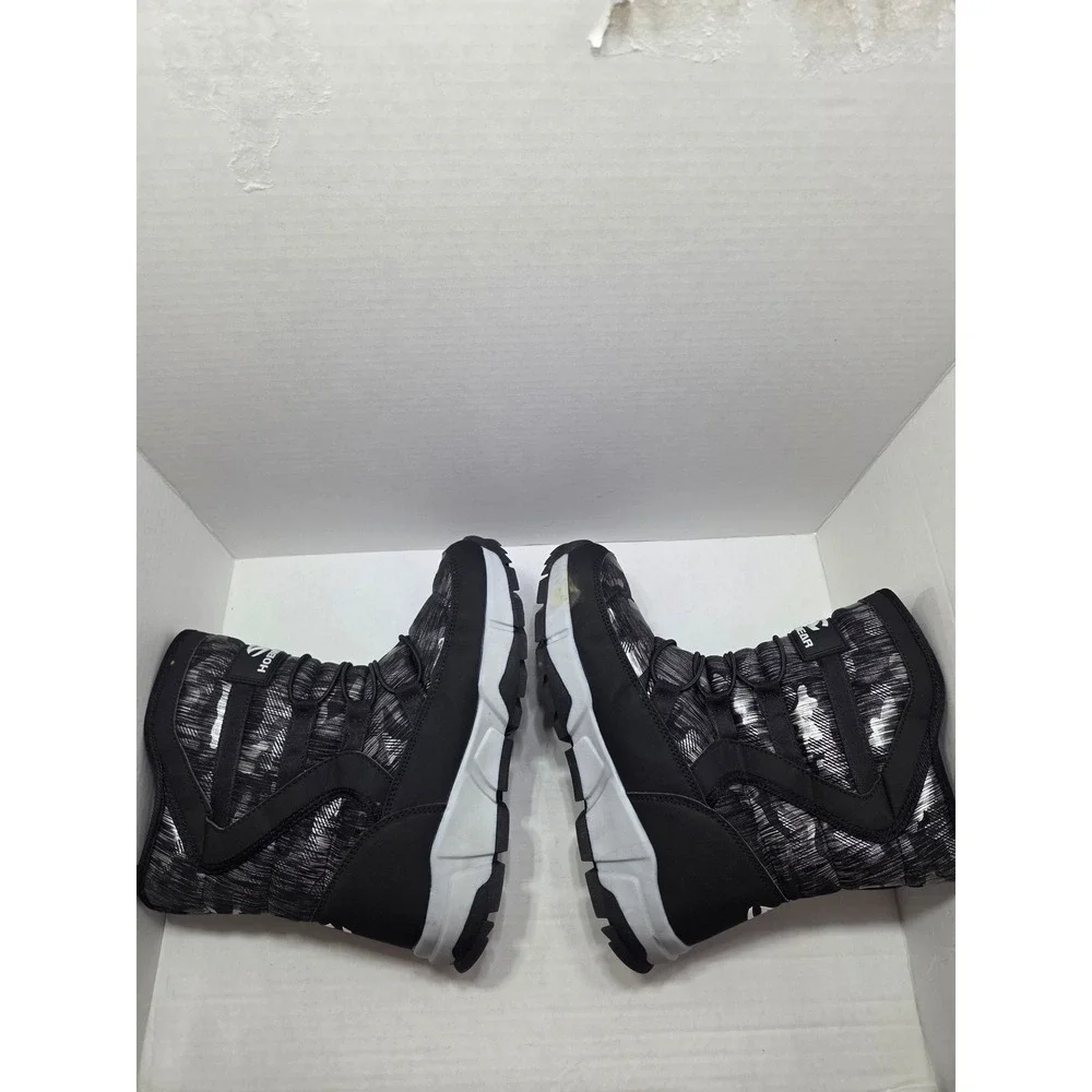 Hobibear Kids Winter Snow Boots Camo Black Grey Faux Fur Lined AW3771 Size 39
